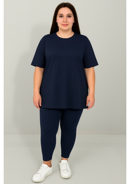 Kadın Büyük Beden Kısa Kollu Tayt Takım 8210-25