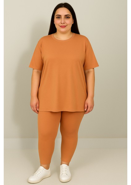 Kadın Büyük Beden Kısa Kollu Tayt Takım 8210-25 fiyatları