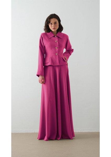 Ceket Etek Ikili Takım Fuşya