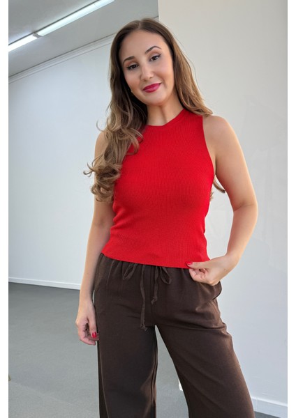 Selanik Kumaş Bisiklet Yaka Likralı Atlet