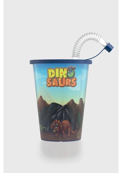 Layt Kids Desenli 420 ml Pipetli Pp Bardak 142025 Mavi