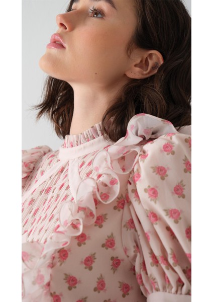 Üst Bedeni Parçalı Elbise Pembe modelleri