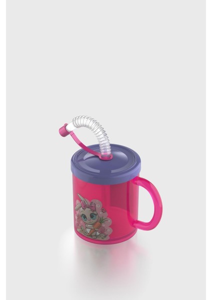 Ruby Tavşan Desenli 210 ml Pipetli Kulplu Pp Bebek Bardağı 142026 Pembe-Mor fiyatları