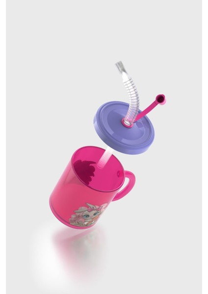 Ruby Tavşan Desenli 210 ml Pipetli Kulplu Pp Bebek Bardağı 142026 Pembe-Mor modelleri