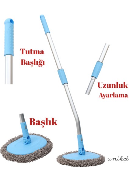 Teleskopik Saplı Eğik Başlıklı Yeni Nesil Araç Yıkama Mopu – Zor Yüzeyler Için fiyatları