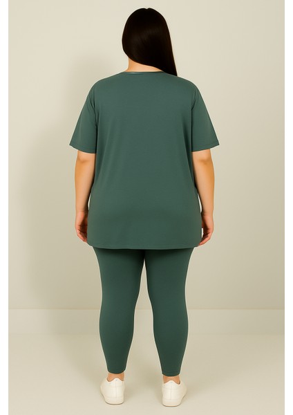 Kadın Büyük Beden Kısa Kollu Tayt Takım 8210-25 fiyatları