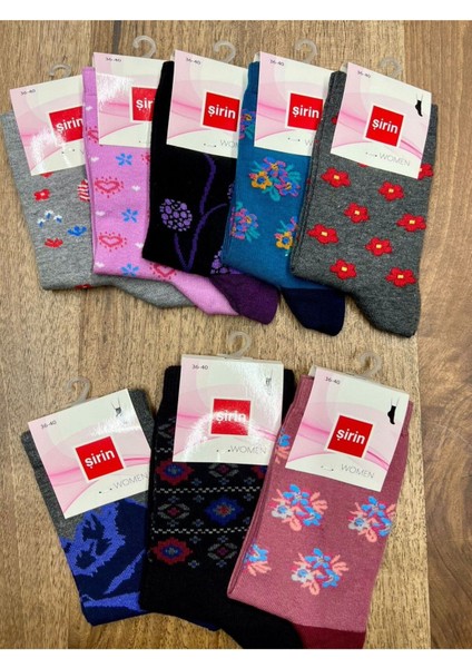 Şirin Soket Desenli Likralı Çorap (12 Adet) 36-40 Numara