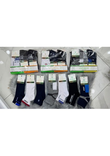 Iç Giyim Özeren Lüx Spor Kısa Bambu Erkek Çorap Ekonomik Paket (12 Adet)