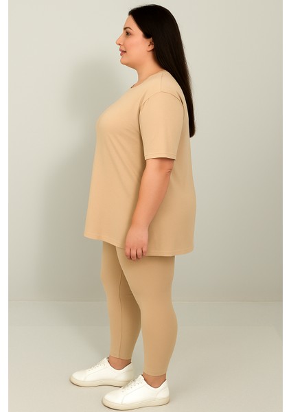 Kadın Büyük Beden Kısa Kollu Tayt Takım 8210-25 fiyatları