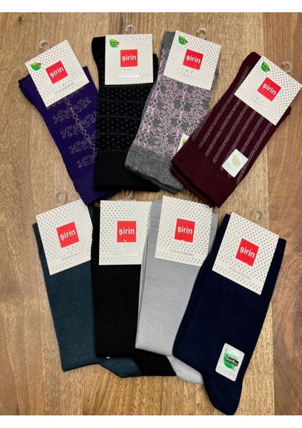 Bambu Dikişsiz Renkli Desenli Lüx Soket Çorap (12 Adet) 36-40 Numara