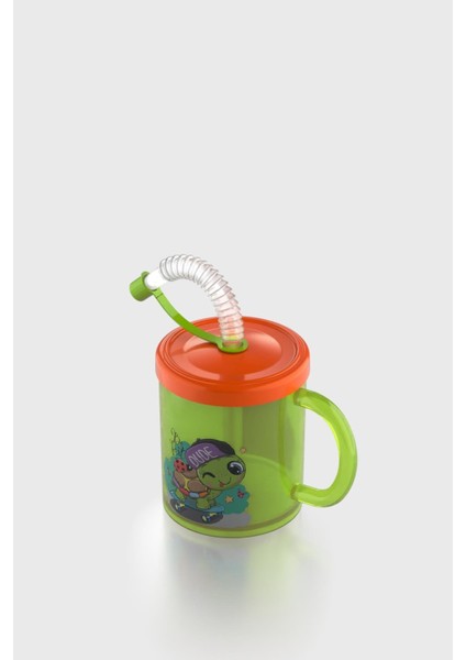 Ruby Kaplumbağa Desenli 210 ml Pipetli Kulplu Pp Bebek Bardağı 142026 Yeşil-Turuncu fiyatları