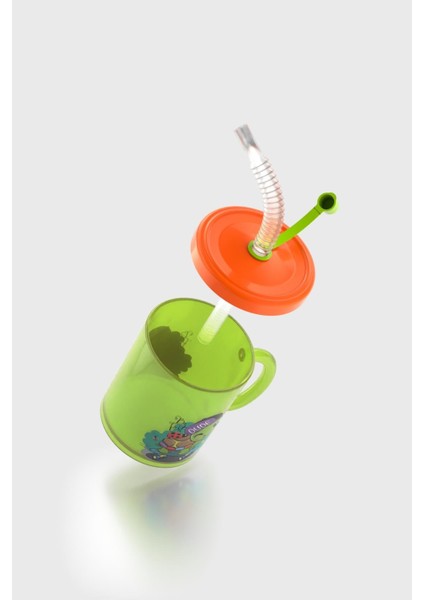 Ruby Kaplumbağa Desenli 210 ml Pipetli Kulplu Pp Bebek Bardağı 142026 Yeşil-Turuncu modelleri