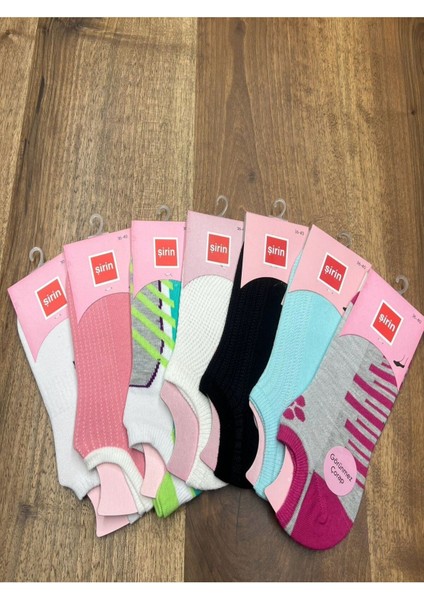 Babet Desenli Kapalı Görünmez Çorap (12 Adet) 36-40 Numara