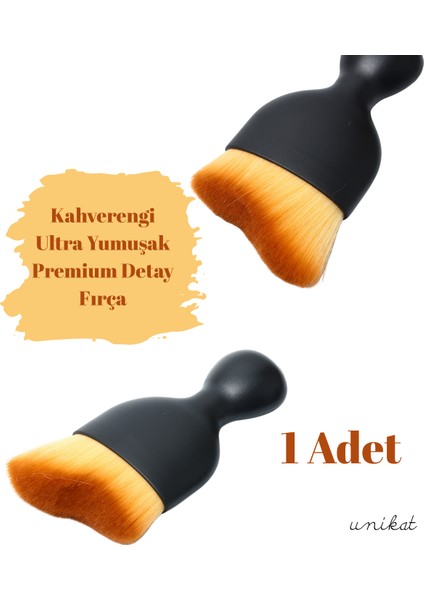 Hassas Yumuşak Araç Detay, Makyaj, Toz Alma, Temizleme Çok Fonsiyonlu Fırça - Kahverengi