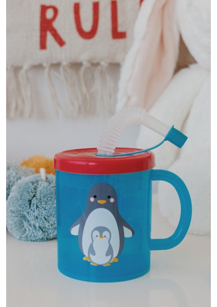 Ruby Penguen Desenli 210 ml Pipetli Kulplu Pp Bebek Bardağı 142003 Mavi-Kırmızı indirimleri