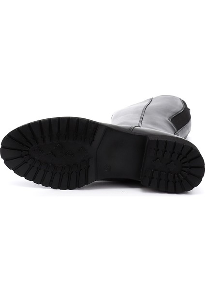 Kadın Siyah Fermuarlı Kauçuk Taban Hakiki Deri Çizme indirimleri