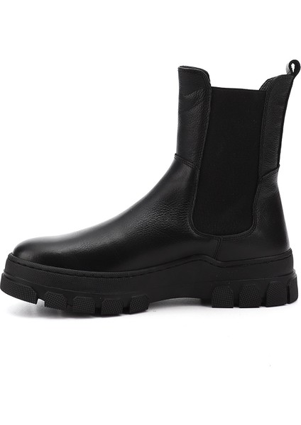 Kadın Siyah Kauçuk Taban Hakiki Deri Chelsea Bot fırsatları