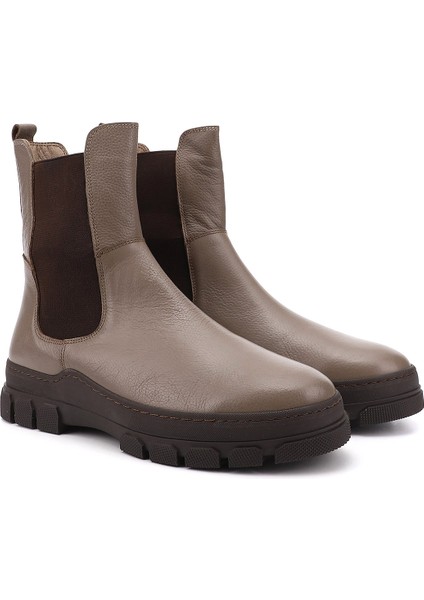 Kadın Vizon Kauçuk Taban Hakiki Deri Chelsea Bot modelleri