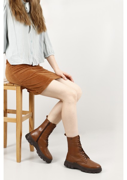 Kadın Fermuarlı Kauçuk Taban Hakiki Deri Postal Bot fiyatları