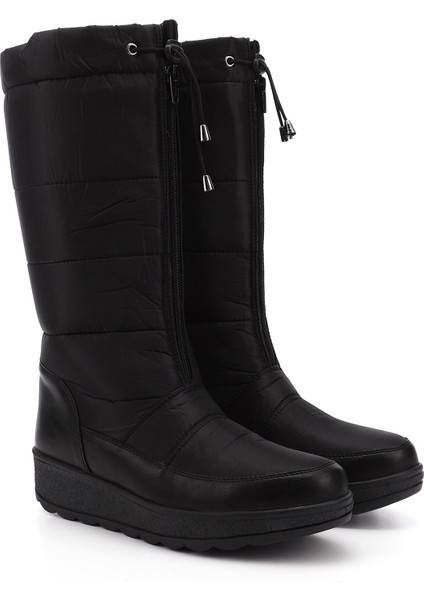 Kadın Siyah Fermuarlı Kauçuk Taban Comfort Kar Botu modelleri