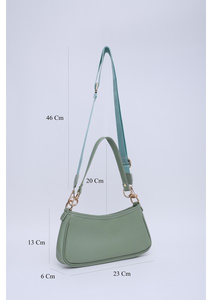Mint Yeşil SHK113 Suni Deri Astarlı Fermuarlı Ayarlanabilir Askılı El, Kol ve Omuz Çantası fiyatları