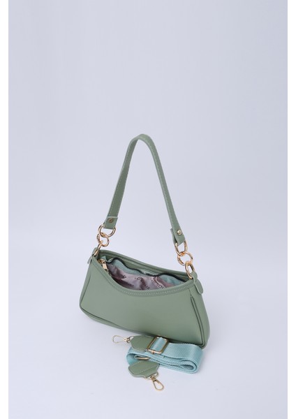 Mint Yeşil SHK113 Suni Deri Astarlı Fermuarlı Ayarlanabilir Askılı El, Kol ve Omuz Çantası indirimleri