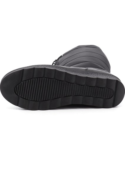 Kadın Siyah Fermuarlı Kauçuk Taban Comfort Kar Botu indirimleri