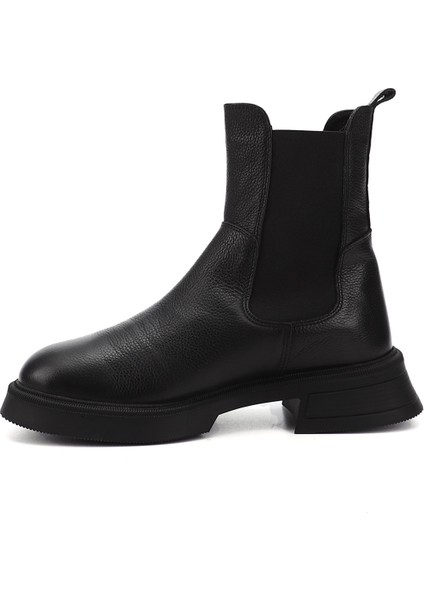 Kadın Siyah Kalın Taban Hakiki Deri Chelsea Bot fırsatları