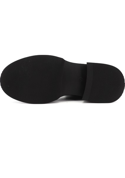 Kadın Siyah Kalın Taban Hakiki Deri Chelsea Bot indirimleri