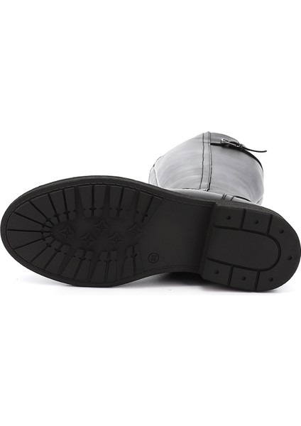 Kadın Siyah Fermuarlı Kauçuk Taban Hakiki Deri Çizme indirimleri