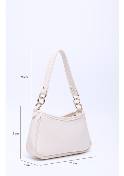 Krem SHK113 Suni Deri Astarlı Fermuarlı Ayarlanabilir Askılı El, Kol ve Omuz Çantası fiyatları