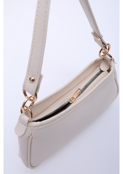 Krem SHK113 Suni Deri Astarlı Fermuarlı Ayarlanabilir Askılı El, Kol ve Omuz Çantası indirimleri