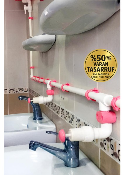 10 Kg Depolu Merkezi Sabunluk Sistemi – 4 Musluklu Butonlu – Okul, Cami, Yurt ve Fabrikalar için Endüstriyel Sıvı Sabunluk fiyatları