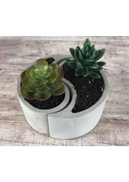 Yin Yang Saksı Mumluk Silikon Kalıp K-487