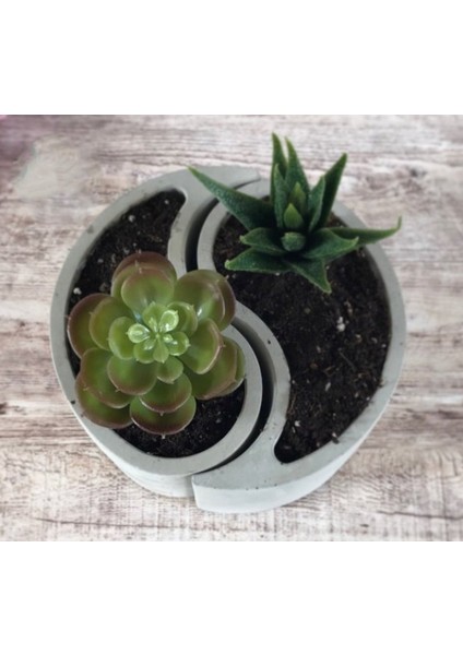 Yin Yang Saksı Mumluk Silikon Kalıp K-487