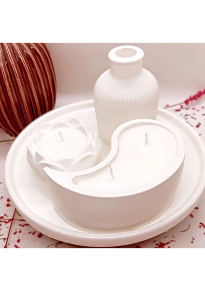 Yin Yang Saksı Mumluk Silikon Kalıp K-487