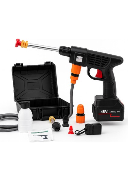 48VH Bataryalı Taşınabilir Şarjlı Basınçlı Su Tabancası | Araç Yıkama | Bahçe Sulama | Motosiklet ve Cam Temizleme | Köpüklü Yıkama fırsatları