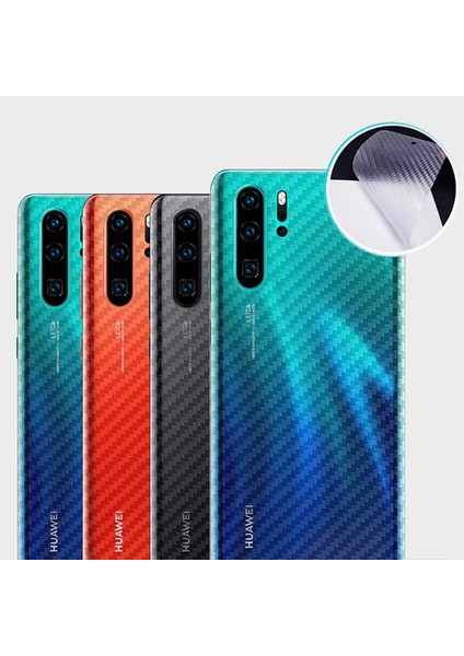Huawei P30 Pro Şeffaf Karbon Fiber Kaplama STICKER-(1903) - UST8817-5013