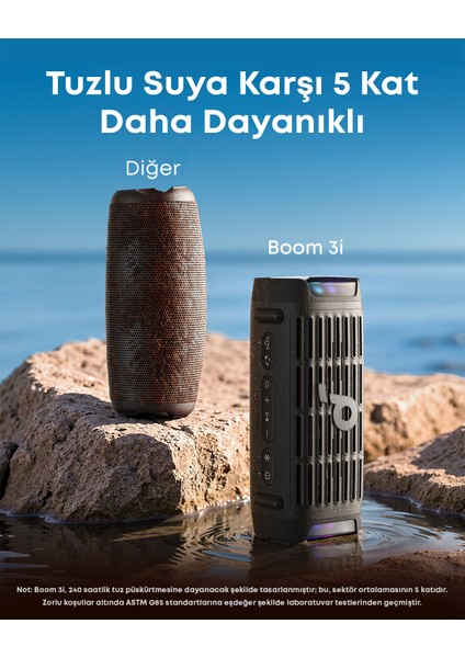 Soundcore Boom 3i 50w Bluetooth Hoparlör - IP68 - Yüzebilen Ve Düşmeyen Tasarım - D5100 (Anker Türkiye Garantili) fırsatları