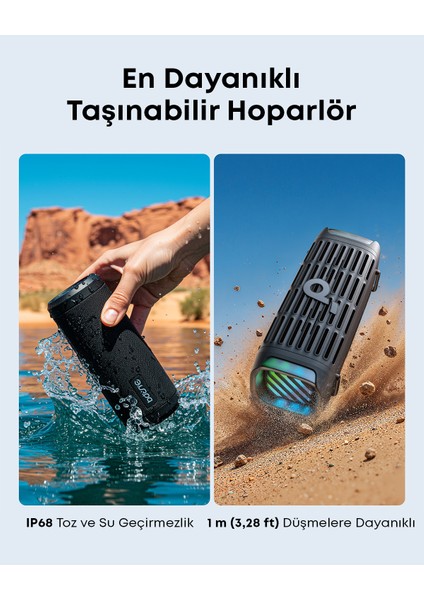Soundcore Boom 3i 50w Bluetooth Hoparlör - IP68 - Yüzebilen Ve Düşmeyen Tasarım - D5100 (Anker Türkiye Garantili) indirimleri