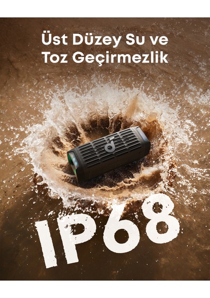 Soundcore Boom 3i 50w Bluetooth Hoparlör - IP68 - Yüzebilen Ve Düşmeyen Tasarım - D5100 (Anker Türkiye Garantili)