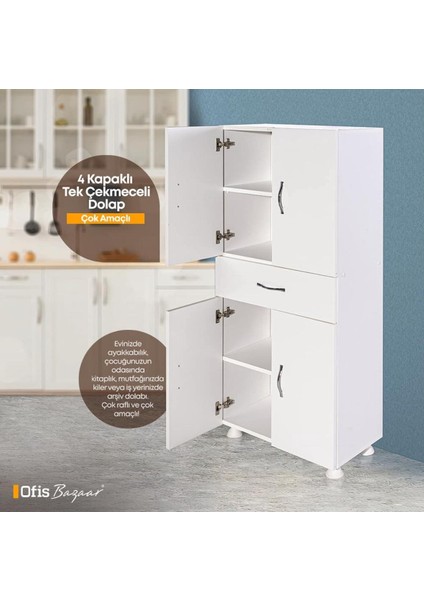 4 Kapalı Tek Çekmeceli Çok Amaçlı Dolap fiyatları
