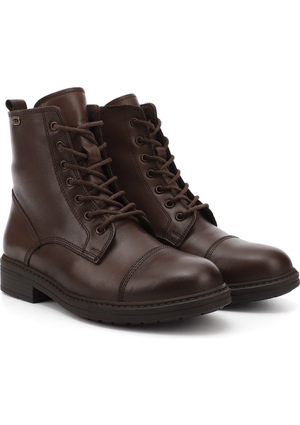 Kadın Kahve Fermuarlı Hakiki Deri Postal Bot fiyatları