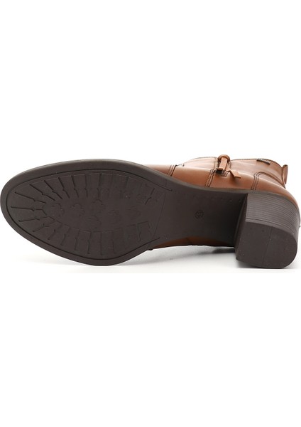 Gön Hakiki Deri Yuvarlak Burun Topuklu Fermuarlı Püsküllü Kadın Günlük Bot 39472 fırsatları