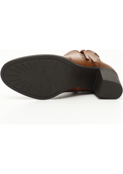 Gön Hakiki Deri Yuvarlak Burun Topuklu Fermuarlı Püsküllü Kadın Günlük Bot 39472 indirimleri