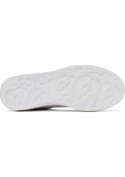 Kadın Beyaz Bağcıklı Kalın Tabanlı Deri Sneaker 25AFD220518 fırsatları