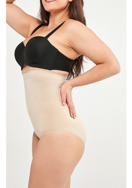 1 Beden Incelme Dikişsiz Slip Yüksek Bel Korse 2'li Paket Ten ve Siyah Renk modelleri