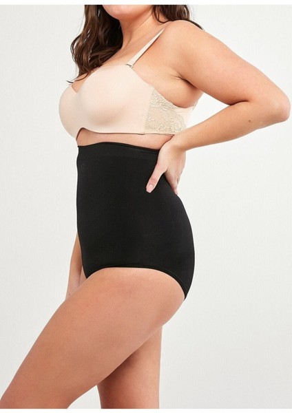 1 Beden Incelme Dikişsiz Slip Yüksek Bel Korse 2'li Paket Ten ve Siyah Renk fırsatları