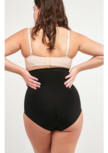 1 Beden Incelme Dikişsiz Slip Yüksek Bel Korse 2'li Paket Ten ve Siyah Renk indirimleri