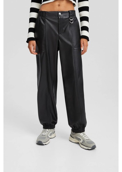 Allbucks Bershka, Suni Deri Jogger Pantolon ABBRS0043